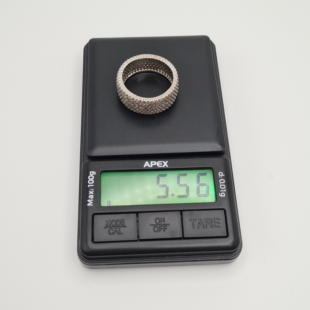 YGI 925 China Silver & Cubic Zirconia Micropave Multi Row Eternity Band Ring - Picture 6 of 6